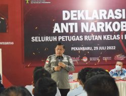 Kunjungi Rutan Pekanbaru, Kadivpas Kemenkumham Riau Gelorakan Deklarasi Anti Narkoba