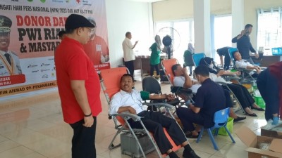PWI Riau Kumpulkan 117 Kantong Darah